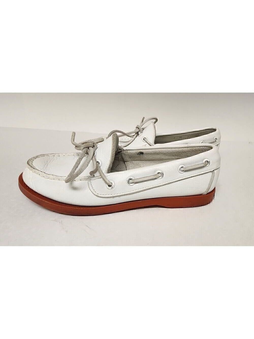 Ralph Lauren Vintage 1970s Youth Merton leather Camper Boat shoes Size 1M White